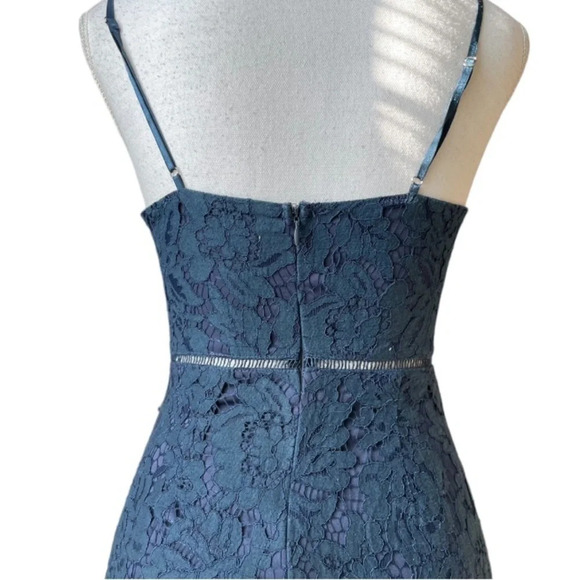 ASTR The Label Lattice Inset Lace spaghetti strap boho party event dress - Picture 13 of 16